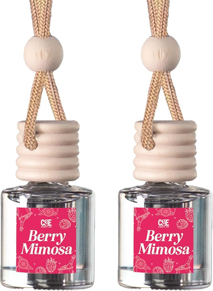 CANDECraftCo Car Air Hanging Fragrance Oil, Car Auto Freshener for Essential Oils, Scents Fragrance Aromatherapy Automobile Diffuser, Long Lasting (Berry Mimosa) - Bloomnest