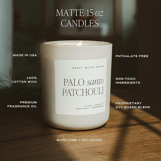 Sweet Water Decor Sweater Winter Christmas Holiday Candle - Milky Coconut, Jasmine, and Soft Cashmere Scented Candle for Home - 15oz Clear Jar, 70+ Hour Burn Time, Made in The USA - Bloomnest