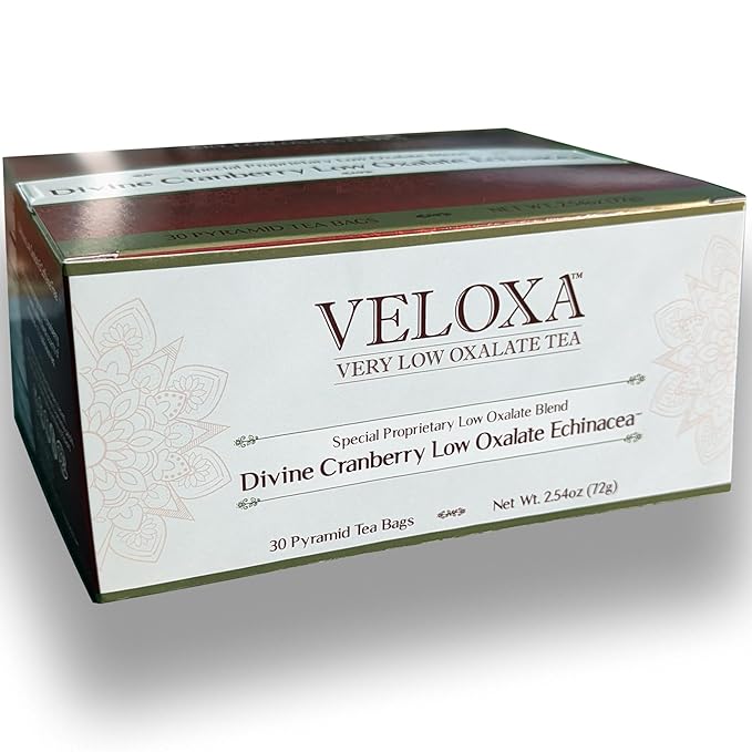 Veloxa™ Very Low Oxalate Tea (30 Pyramid Tea Bags, Devine Cranberry Low Oxalate Echinacea) - Bloomnest