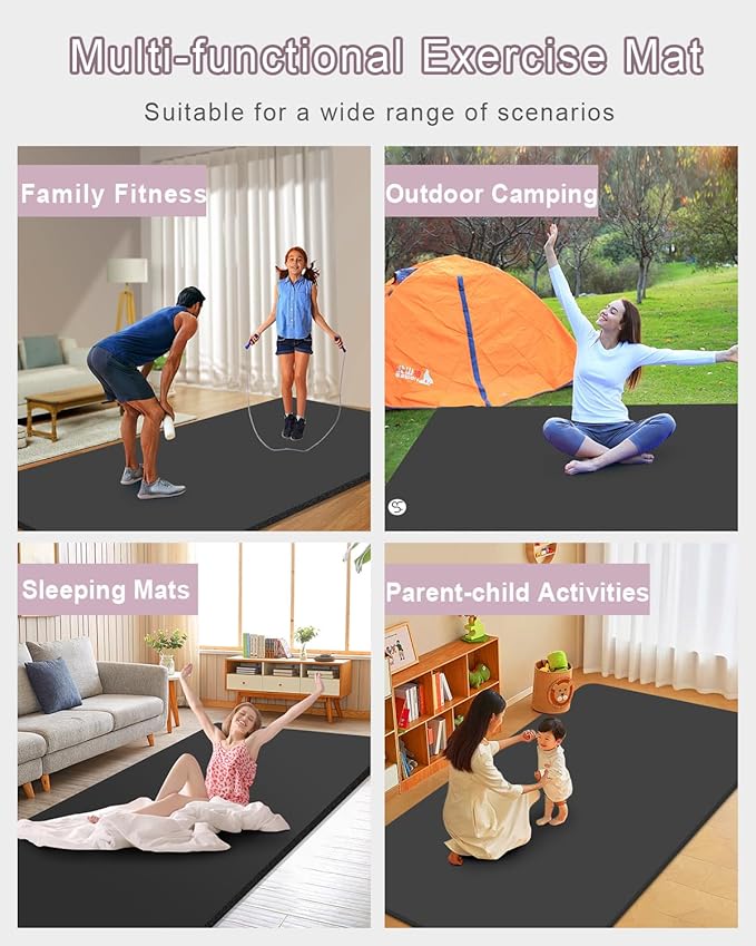 Large Yoga Mat 78"x 51" 20mm/15mm/10mm Thick Workout Mats for Home Gym, Extra Wide Workout for Women Men Gym Flooring Exercises - Bloomnest