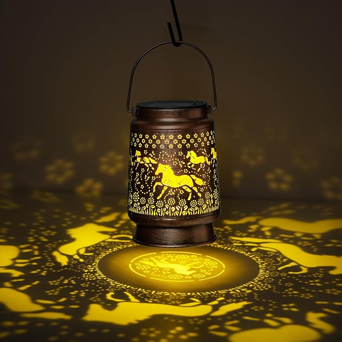 Horse Lover Solar Light Gift for Mom Grandma Women Sister, Hanging Image Horse Lights, Yard Corridor Garden Decor, Mother's Day Horse Gifts, Thanksgiving Day, Christmas Day, Birthday - Bloomnest