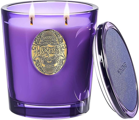 M&SENSE Large Two-Wick Soy Candle | Lavender Citrus & Purple | 19.8 oz, 120H Burn Time | Luxury Scented Candle for Relaxation, Gifting, Home Décor | Ideal for Bedroom, Office, Party Ambiance - Bloomnest