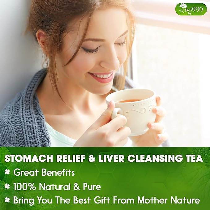 TOG999, Premium Stomach & Liver Herbal Tea – 60 Tea Bags – Milk Thistle Seed, Ginger, Fennel, Peppermint & Licorice – Caffeine-Free – Soothing & Refreshing Herbal Blend for Daily Enjoyment - Bloomnest