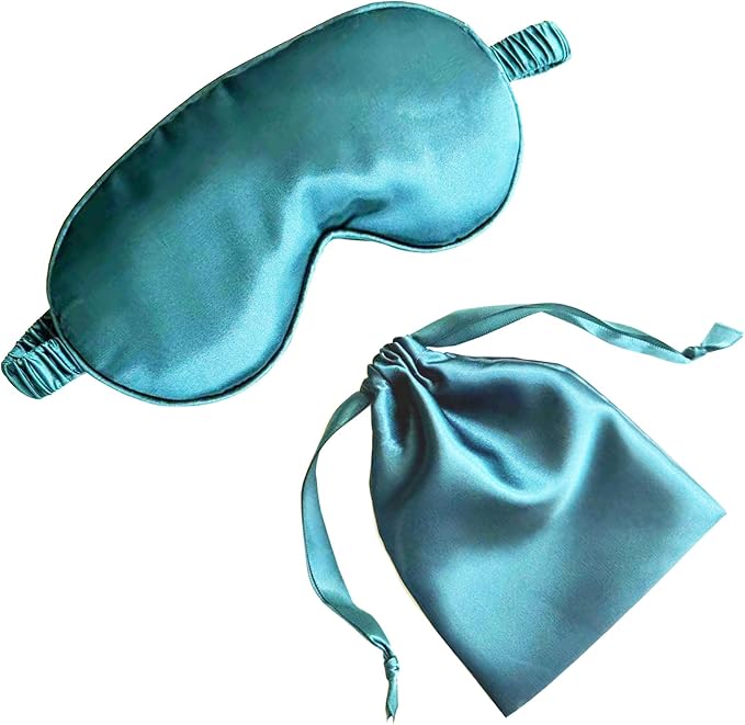 Silk Eye Mask for Sleeping - Satin Eye Cover with Silk Storage Bag Green - Bloomnest
