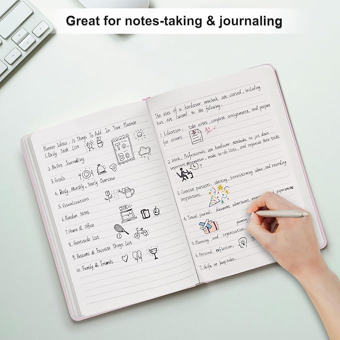 Comix Lined Journal Notebook for Women Men, Journaling Notebooks for Office School Home, Pink, 240 Pages, 5.5" x 8.3", College Ruled, A5, Hardcover - Bloomnest
