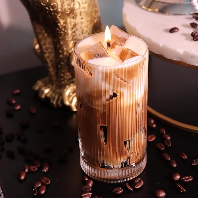 Iced Coffee Candle, 100+ Hour Long-Lasting Burn Handcrafted Decorative Candles for Home Scented, Coffee Bar Accessories & Decor, Birthday Candle - Bloomnest