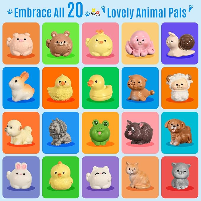 Bath Bombs for Kids with Toys Inside, 20 Kids Bath Bombs with Animal Toys Inside, Skin-Friendly, Non Toxic, Handmade Organic Natural Bubble Bath Fizzies, Birthday Gifts for Girls Boys - Bloomnest