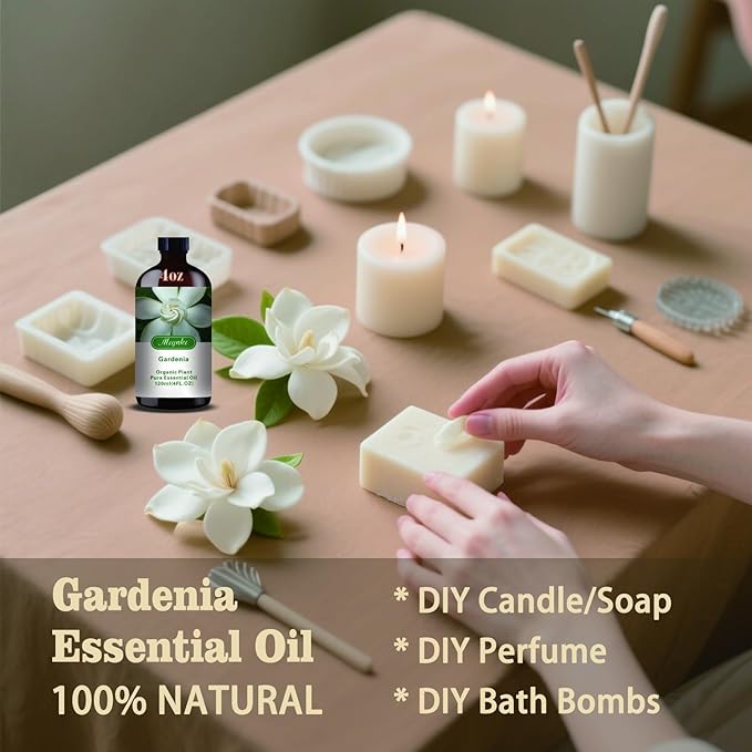 Gardenia Fragrance Oil-Gardenia Essential Oil 4.33oz (130ml)-100% Pure Natural Scent for Diffusers, Candles, Soap Making & Aromatherapy-Relaxing Home & Gift Essential Oil for Bath, Massage - Bloomnest