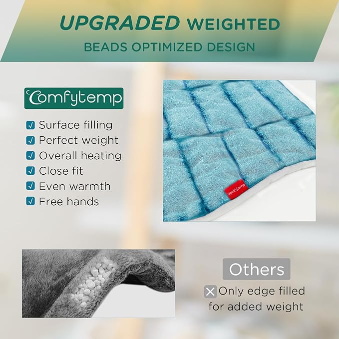 Comfytemp Heating Pad for Neck and Shoulders and Back, 2.6lb Weighted Electric Heat Pad FSA Eligible, Large HSA Heated Wrap, 9 Heat Settings & 11 Timer, Valentines Birthday Gifts for Women Men Mom Dad - Bloomnest