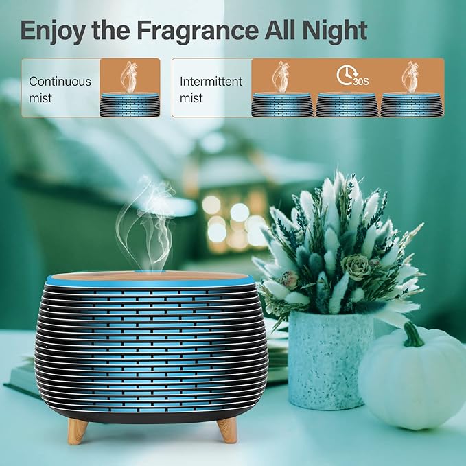Diffuserlove Diffuser Essential Oil Diffusers 400ML Aromatherapy Air Diffuser for Home Bedroom Office Room Aroma Diffuser with 7 Color Lights Intermittent Mist Mode - Bloomnest