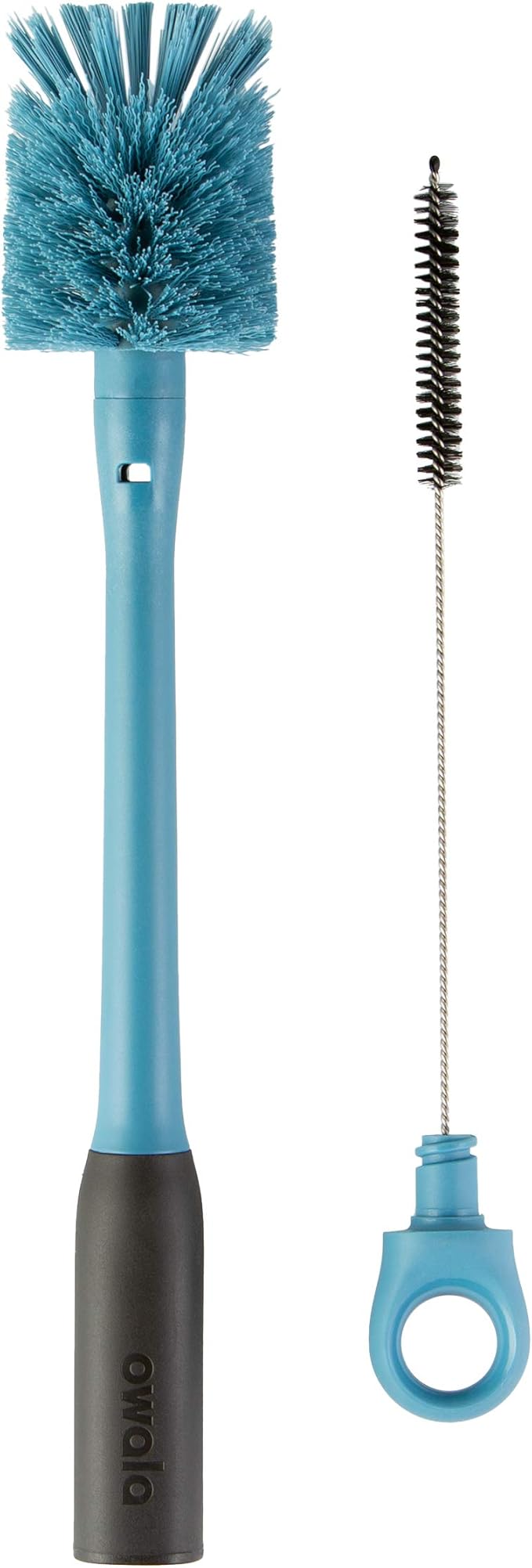 Owala 2-in-1 Water Bottle Brush Cleaner and Straw Cleaner Brush,Water-Bottle-Brush with Removable Head and Twist n Hide Straw-Brush,Smokey Blue,(Pack of 12) Owala