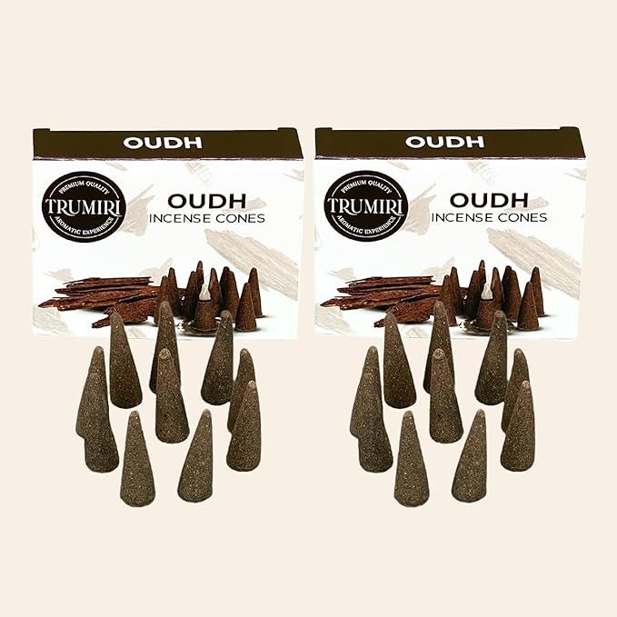 TRUMIRI Oud Incense Cones - Total 20 Cone Incense - Dual Pack of 10 Insence Cones - Incense Cones Scented - Cone Incense Scents - Insense Cones - Incent Cone TRUMIRI