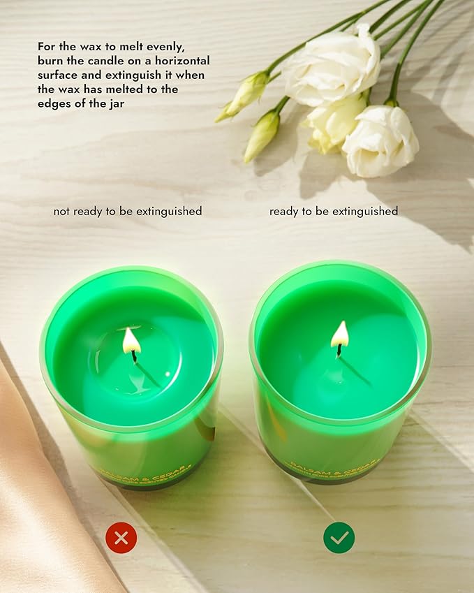 96NORTH Pure Candle Balsam & Cedar Scented | 100% Natural Soy Wax | 1-Wick Jar Candle | Natural Fragrance Technology | Non Toxic | Up to 35 Hours Burning Time | Ideal Christmas Candles Gift - Bloomnest