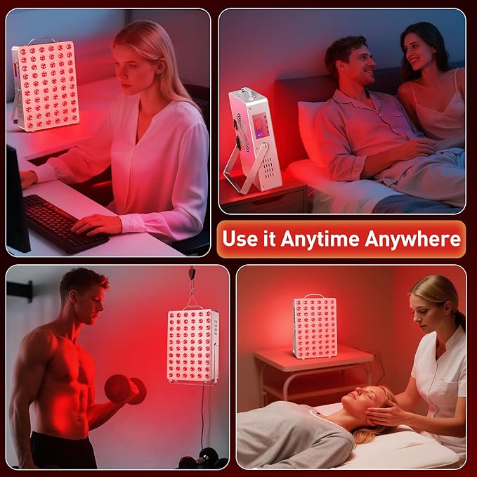 Cholas Red Light Therapy Panel for Face and Body, 150W with 60 Dual Chip LEDs, 660nm Red Light and 850nm Near Infrared, 3 Modes Adjustable Brightness and Timer, for Skincare and Relaxation (Silver) Cholas