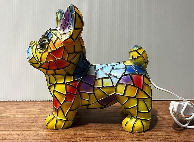 Dog lamp, 3D French Bulldog LED Table Lamp, Dyed Resin Desktop Night Lights,Cute Pet Dog Theme LED Table Lamps, Pet Themed Tabletop Decor (French Bulldog) - Bloomnest