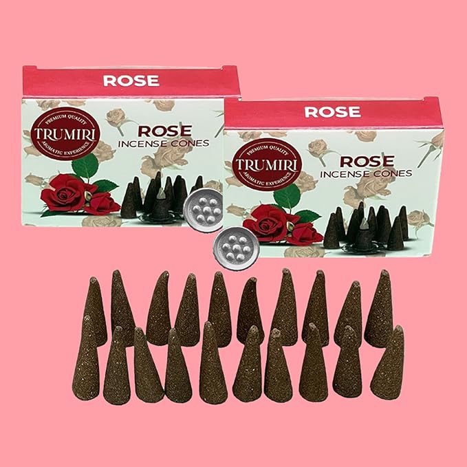 Rose Total 20 Cone Incense - Dual Pack of 10 TRUMIRI