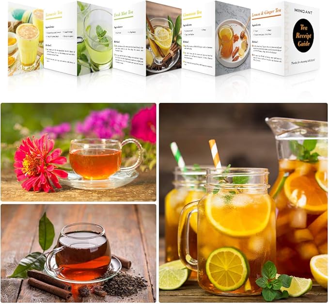 Tea Pot Set – 1200ml Glass Teapot with Removable Stainless Steel Infuser, and 4 Glass Teacups, Stovetop Safe Tea Kettle Gift Set, Blooming and Loose Leaf Tea Maker Set - Bloomnest