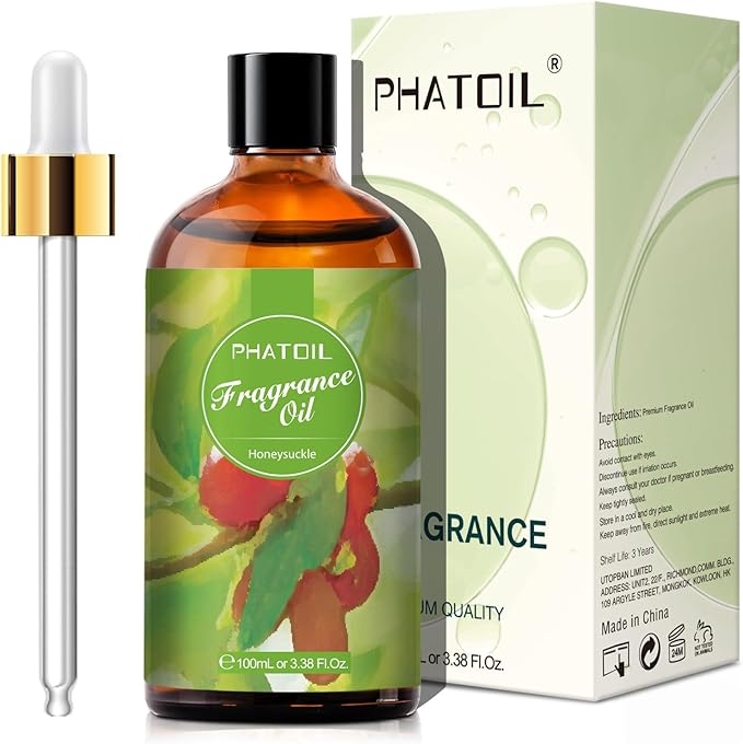 Honeysuckle 3.38fl.oz Fragrance Oil, PHATOIL Aromatherapy Essential Oils for Diffuser, Humidifier, Perfect for DIY Soap, Candle, Bath Bombs Making(100ml) - Bloomnest