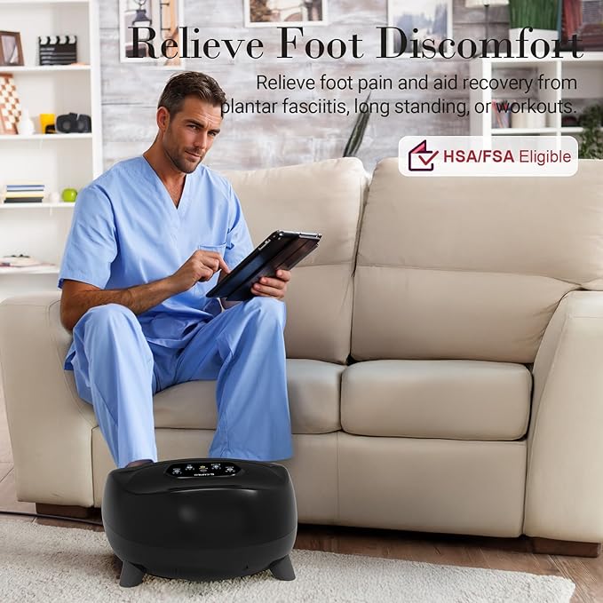 Foot Massager for Plantar Fasciitis, Upgraded Full Foot Shiatsu Massage, Remote Control Multi-Level Settings, Feet Massager for Neuropathy, Gifts for Men, Women, Fits Up to 14"