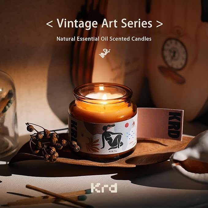KRD 3X Strong Scented Candles Gift Set - 6 Scents Home Spa Travel Kit, EU Soy Wax Glass Jars, 6 * 2.5oz, 20H Clean Burn, Ultimate Holiday & Christmas Gifts - Bloomnest