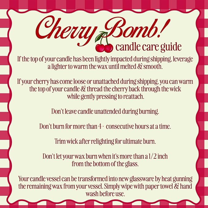 Cherry Bomb Cocktail Candle, 30+ Hour Long-Lasting Burn Handcrafted Decorative Candles for Home Scented, Bar Cart Accessories & Cherry Decor, Red Candle Party Decorations - Bloomnest