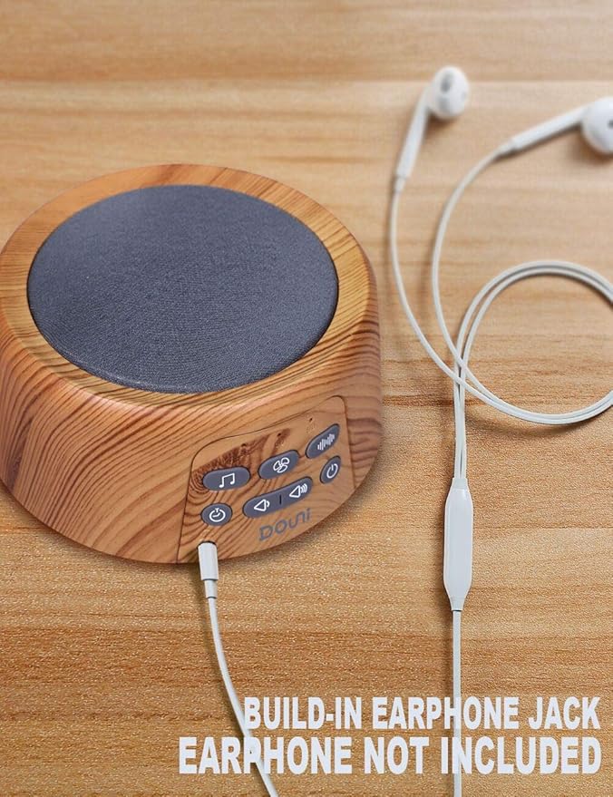 Douni Sleep Sound Machine - White Noise Machine with 24 Non-Looping Soothing Sounds for Sleeping & Relaxation, Timer Settings,Sleep Therapy for Families, Home,Office,Travel.Wood Grain. - Bloomnest