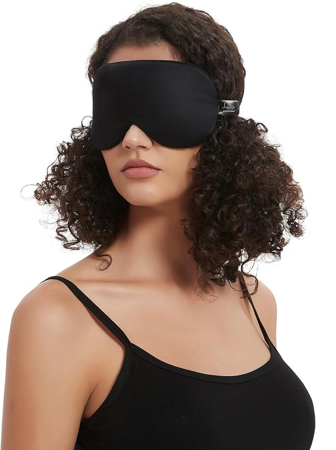 Alaska Bear Sleep Mask Silk Cover Eye Contour for Pressure-Free Sleeping, Upgrade Over Conventional Flat Satin Eye Masks, Machine Washable - Bloomnest