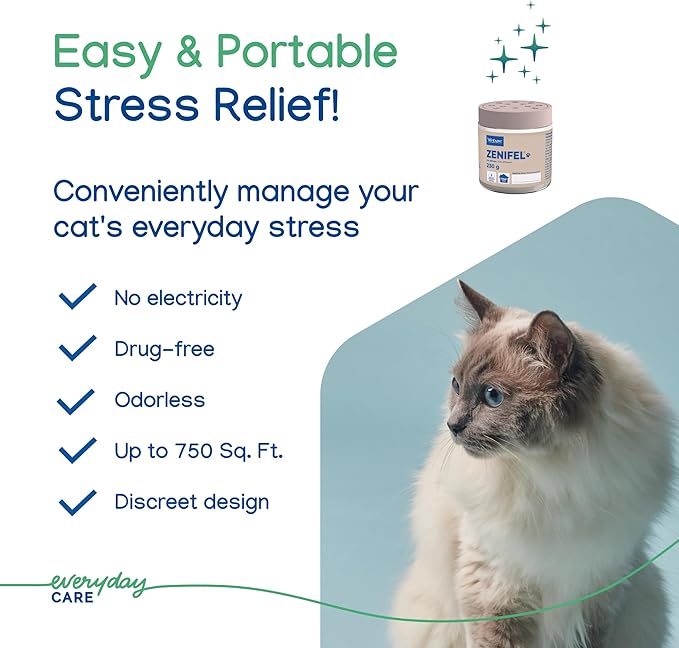 Virbac Zenifel Gel Diffuser for Managing Stress-Related Behaviors in Kittens & Cats - No Electricity Needed - Lasts Up to 2 Months - 1 Diffuser - Bloomnest