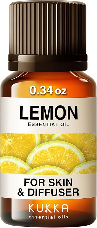 KUKKA Lemon Essential Oils - 0.34 Fl Oz - for Hair, Skin, Diffuser, Aromatherapy & DIY Soap Making Scent - Bloomnest