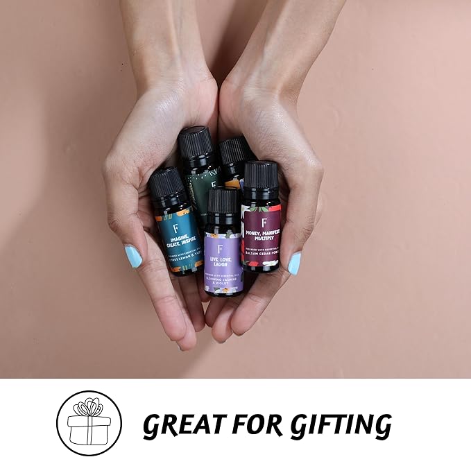 Folkulture Essential Oils for Diffusers | Oil Diffuser Essential Oil Set of 6 Fragrance Oil | Diffusers Oil Scents for Home | Fragrance Oil for Diffusers | Patchouli, Jasmine, Rose - Bloomnest