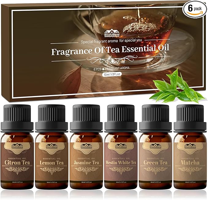 6 Pack 10ML Christmas Tea Essential Oil Diffuser for Home Care and Candle Making Atmosphere Fragrance of Essential Oil Gifts Set for Christmas Birthday Holiday Present - Bloomnest