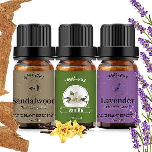 yethious Lavender Vanilla Sandalwood Essential Oil 100% Pure Organic Lavender Oil Essential Oil for Diffuser & Aromatherapy, Skin, Massage - Bloomnest