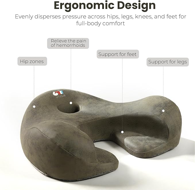 Meditation Cushion & Floor Pillow Seat - Ergonomic Comfortable Memory Foam Set Relieves Numbness Tailbone & Hip Pain from Long Sitting, idea for Reading, Yoga. - Bloomnest
