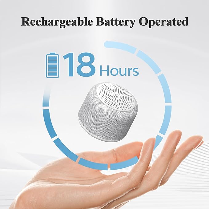 REACHER Travel White Noise Sound Machine,Portable Mini Noise Machine for Sleeping with 20 Soothing Sounds, Small Bluetooth Speaker, Baby, Adults, Rechargeable - Bloomnest
