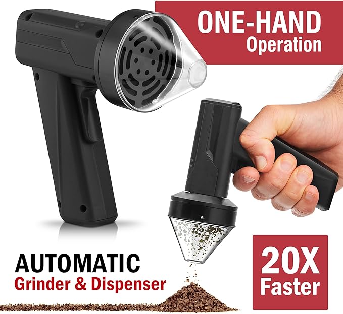 2.5" Large Electric Grinder Herb Grinder, Auto Spice Grinder with Auto Dispensing (Black) - Bloomnest