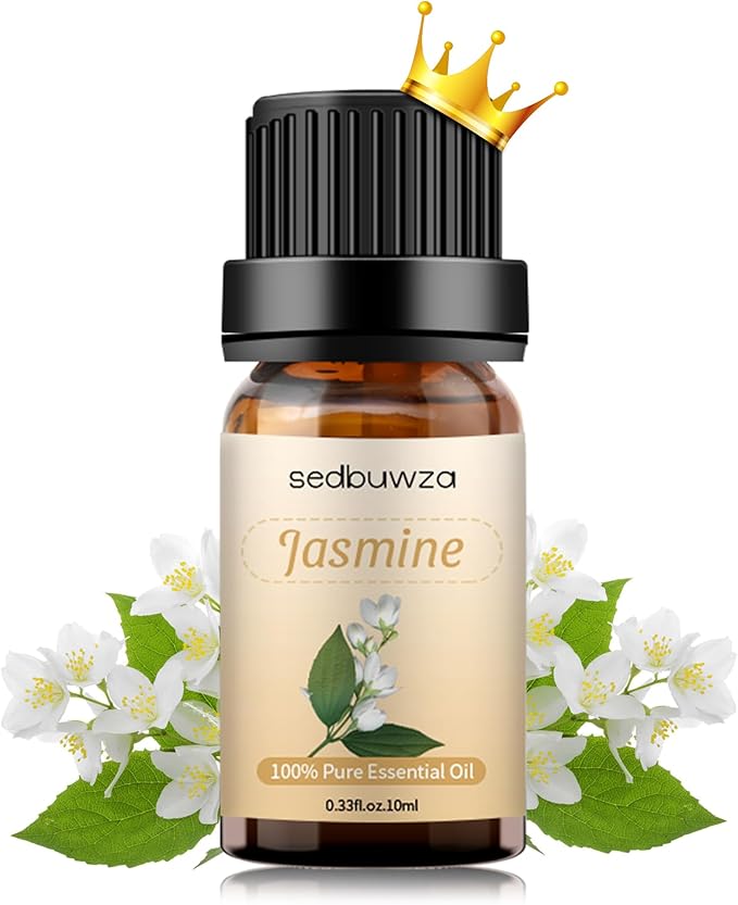 Sedbuwza Jasmine Essential Oil, Pure Organic Jasmine Fragrance Oil for Diffuser, Humidifier, Soap, Candle, Perfume Sedbuwza