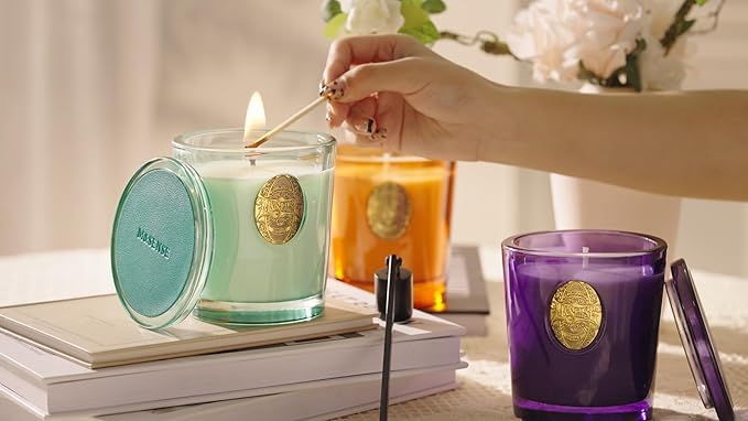 M&SENSE Natural Strong Soy Candle | Berry Rose & Purple | 9.2 oz, 50H Burn Time | Luxury Scented Candle for Relaxation, Gifting, Home Décor | Ideal for Bedroom, Office, Party Ambiance - Bloomnest