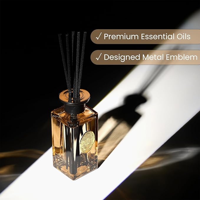M&SENSE 6.3 oz Large Reed Diffuser Set | Cashmere Cloud Scent Oil Diffuser with Sticks | Hotel Collection Non-Toxic Essential Oil |for Bedroom Bathroom Living Room - Bloomnest