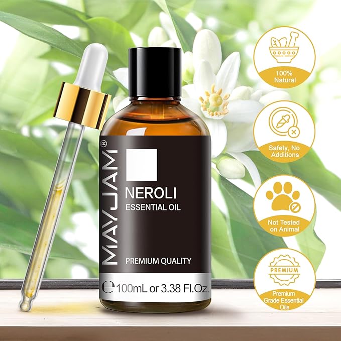 MAYJAM Neroli Essential Oil - Huge 3.38 Fl.oz - Premium Grade Essential Oils for Home Diffusers Skin Care - Neroli Oil for Soap Making Scent - Bloomnest
