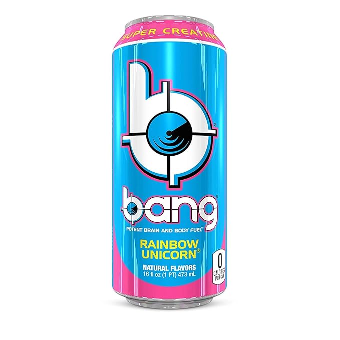 Bang Energy Rainbow Unicorn, Sugar-Free Energy Drink, 16 Fl Oz (Pack of 12) - Packaging May Vary - Bloomnest