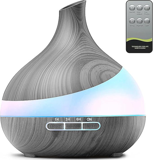 500ML Essential Oil Diffuser: Aroma Diffuser with Remote Control for Hotel Spa Yoga Room - Humidifiers for Bedroom with 14 Colors LED Night Light for Kids/Women Home Relaxation - Bloomnest