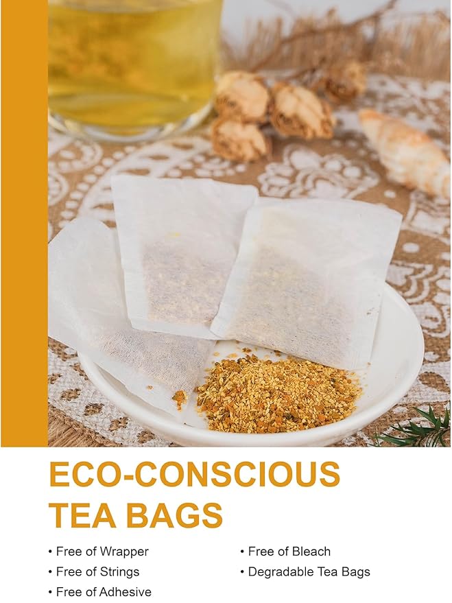 TeeLux Turmeric Ginger Tea Bags, Pure Natural Turmeric Ginger Herbal Tea, Spicy & Smooth Flavor, Caffeine Free, 100 Count - Bloomnest