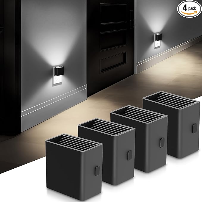 DORESshop LED Night Lights Plug into Wall [4 Pack], Plug in Nightlight, 3 Level Brightness Adjustable Night Light, Dusk to Dawn Sensor, Nightlights for Adults, Bedroom, Bathroom, Hallway, 5000K - Bloomnest