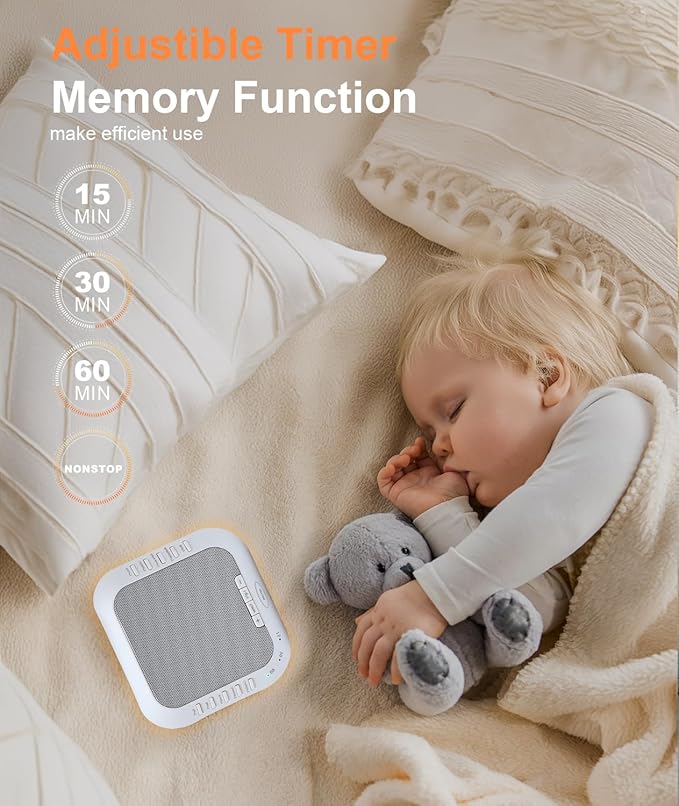 Sound Machine - White Noise Machine with Night Light & Sleep Timer, 28 Non Looping Natural Soothing Sounds, Sleep Therapy for Baby, Adults, Home, Office, Travel