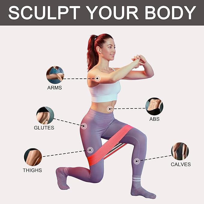 Fabric Resistance Bands for Working Out, 3 and 4 Levels Booty Bands Long Resistance Bands for Women and Men | Elastic Bands for Exercise Bands Resistance Workout Bands Resistance - Bloomnest