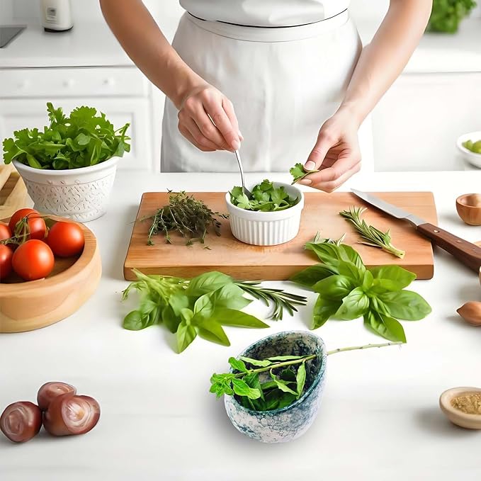 Pottery Herb Stripper Bowl Multi Size Holes Ceramic Stripping Tool Decorative Leaf Cilantro Parsley Basil Veggies Durable Kitchen Gadget - Bloomnest