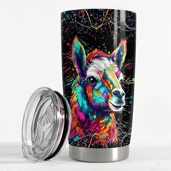SANDJEST Llama Tumbler - 20oz Stainless Steel Insulated Coffee Travel Mug - Llama Gifts for Women, Girls & Teens, Christmas, Birthday - Bloomnest
