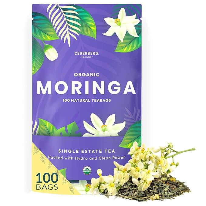 Organic Moringa Herbal Tea — 100 Tea Bags | Eco-Friendly Tea Bags | Non-GMO Caffeine Free Tea With Zero Sugar | Cederberg Tea Company. - Bloomnest