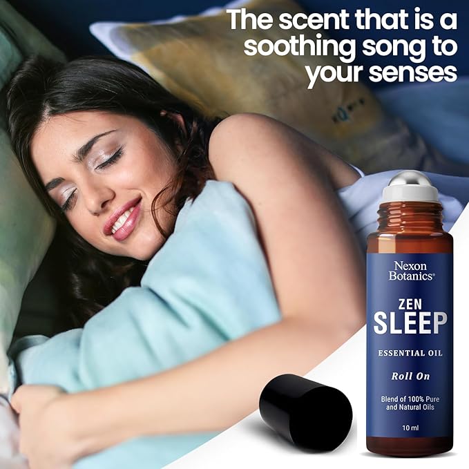 Zen Sleep Essential Oil Roll-On 10 ml - Calming Blend for Serenity & Deep Sleep - Easy-to-Use Roller Ball - Nexon Botanics - Bloomnest