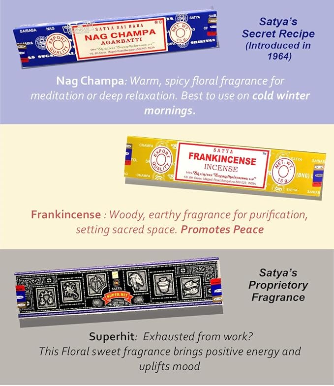 Nag Champa Incense Sticks Variety- Pack (12 Incenses, 140+ Sticks) Bloomnest